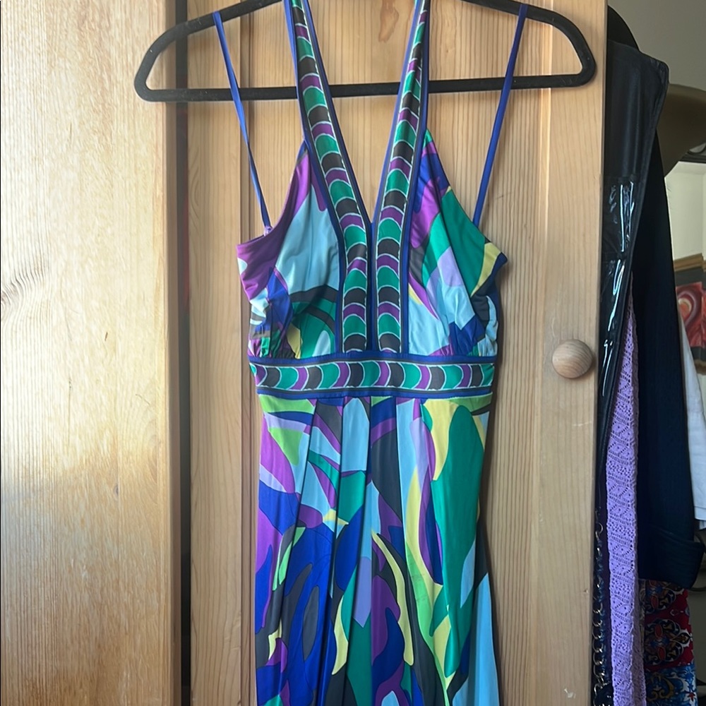 Colorful Patterned BCBG Max Aziria halter dress NWT size S